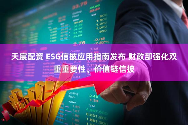 天宸配资 ESG信披应用指南发布 财政部强化双重重要性、价值链信披
