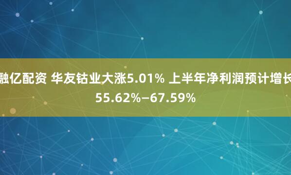 融亿配资 华友钴业大涨5.01% 上半年净利润预计增长55.62%—67.59%