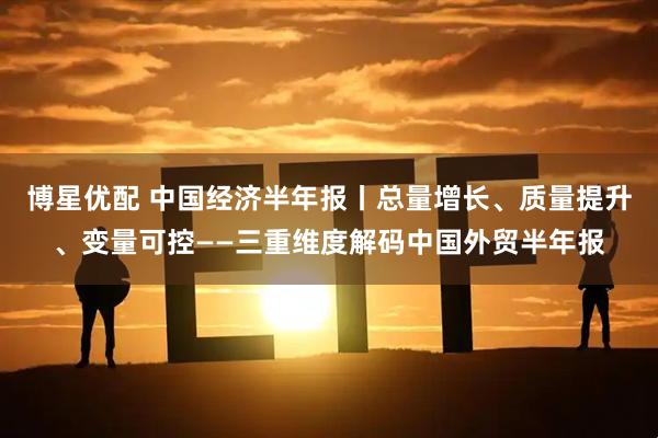 博星优配 中国经济半年报丨总量增长、质量提升、变量可控——三重维度解码中国外贸半年报